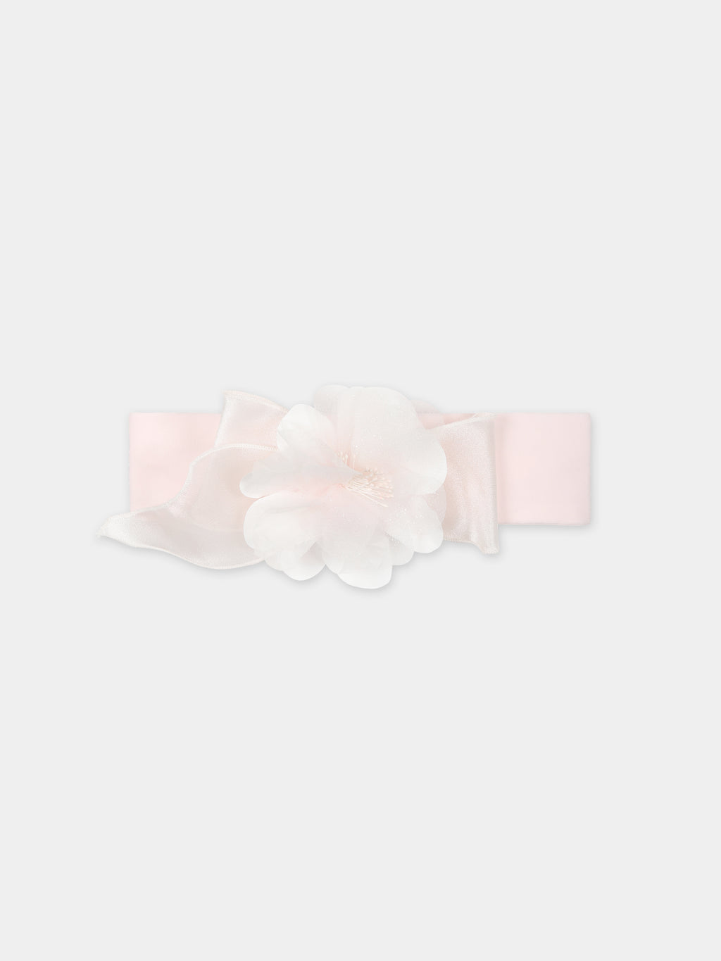 Fascia rosa per neonata con fiore